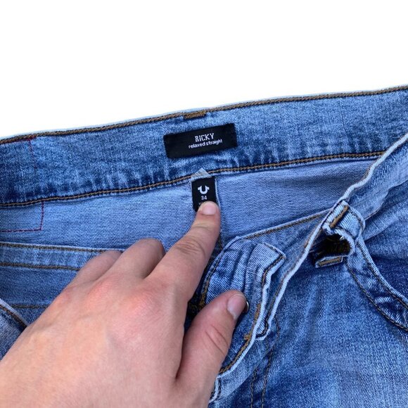 True Religion Jeans Size 34 RICKY Blue - Picture 8 of 8